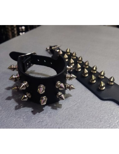 2 ROW CAST SPIKE STUDDED WRISTBAND(WB28)