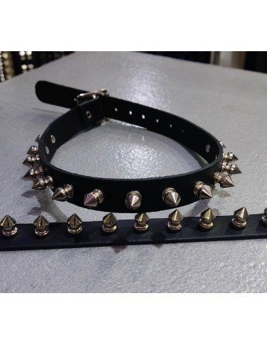 Collar Cuero ancho con argolla grande