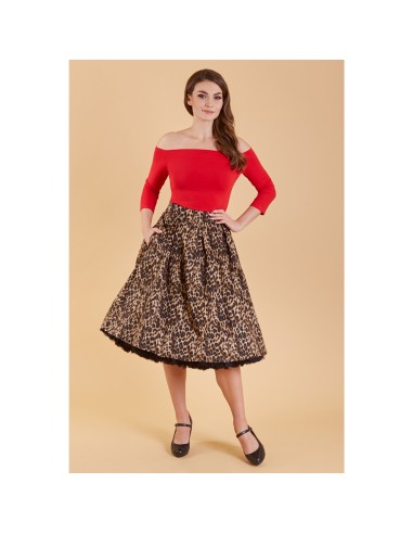 Carolyn Box Pleat Zebra Print Swing Skirt