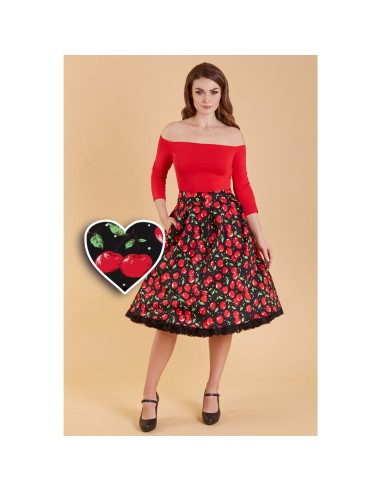 Carolyn Retro Cherry Swing Skirt