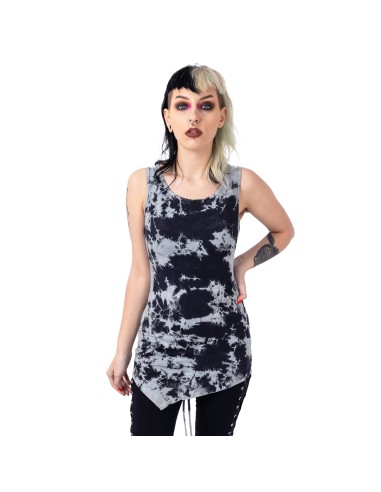 SKYE TOP - BLACK/GREY TIE DYE