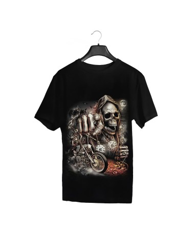 Camiseta manga corta BIKER & WOLF UNDER FULLMOON