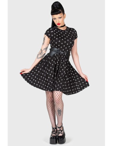 Vestido con vuelo calaveras `FAKE OUT MINI DRESS´