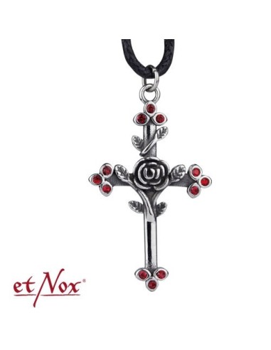 etNox - pendant "Rose Cross" stainless steel