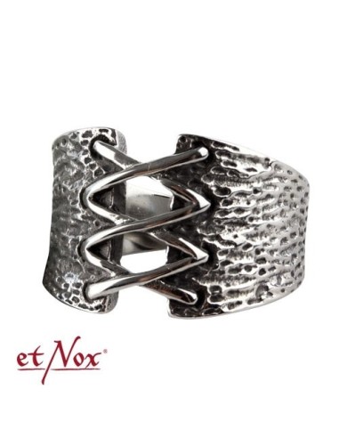 Anillo Cristal Meander (Acero inox.)