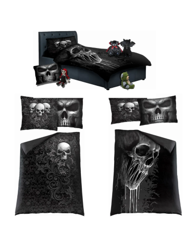 Spiral - SKULL SCROLL Duvet cover - Single - Black