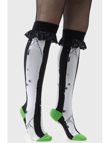 Calcetines largos `Distressed Stripe Knee High Socks´