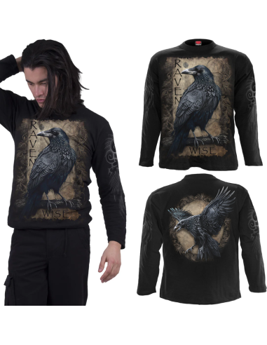 RAVEN WISE Longsleeve T-Shirt Black