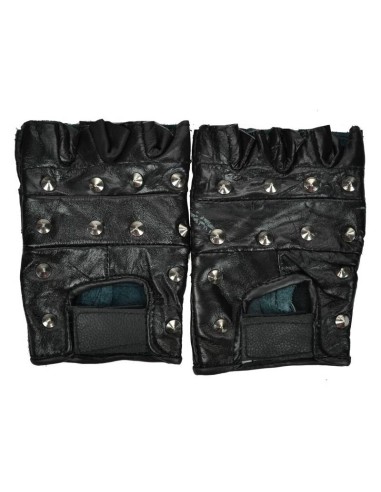 Stud Leather Gloves Black