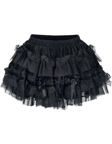 Minifalda mujer terciopelo negro y encaje LOLITA